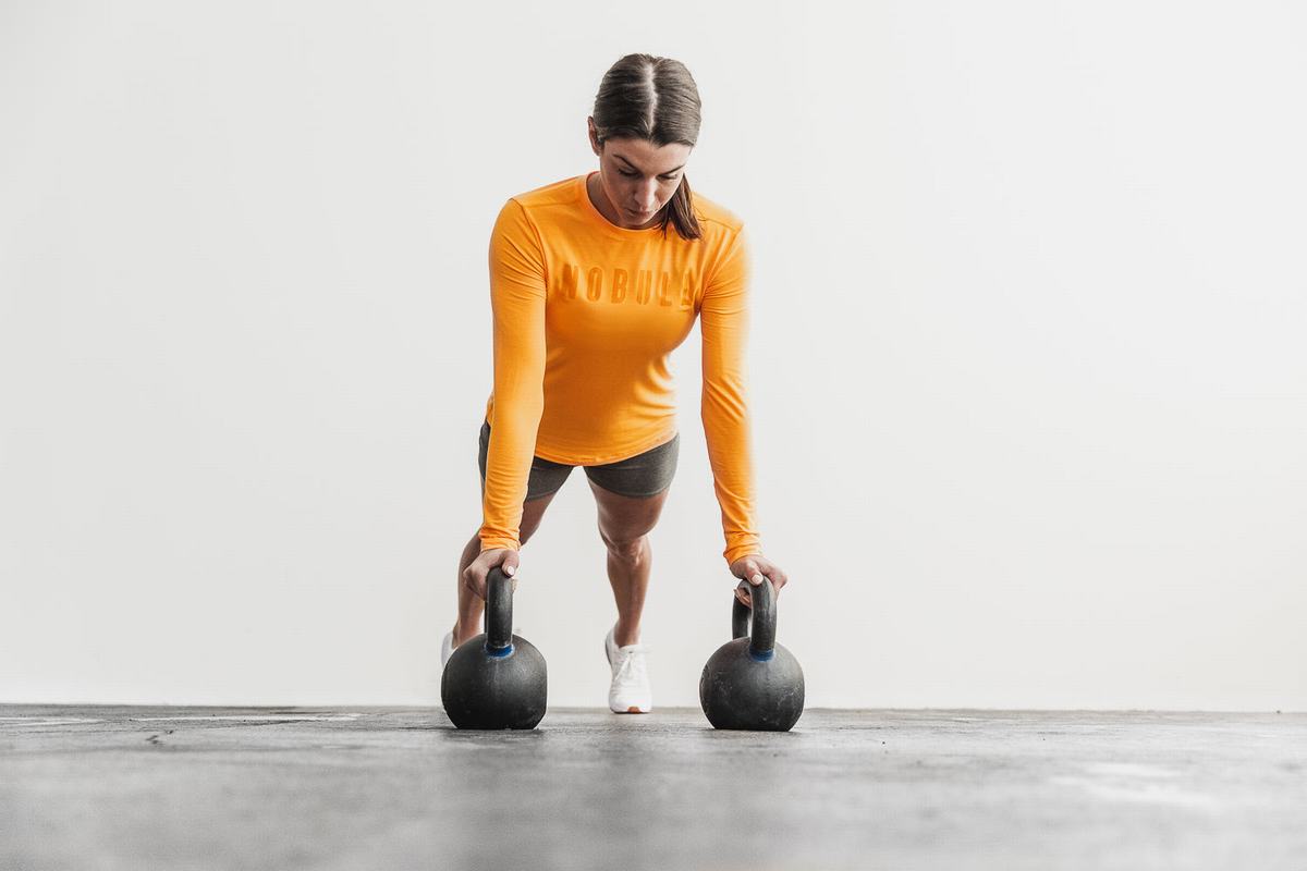 Nobull Women's Long Sleeves Orange | Australia (NI2138)